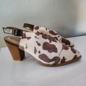 Cato Comfort 1946 Faux Cow Hair Mule Boho Booties